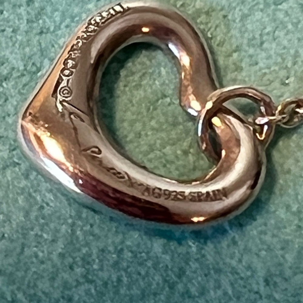 Tiffany & Co. Elsa Peretti Open Heart Drop Dangle Earrings Silver 925 (Single) - Picture 6 of 7